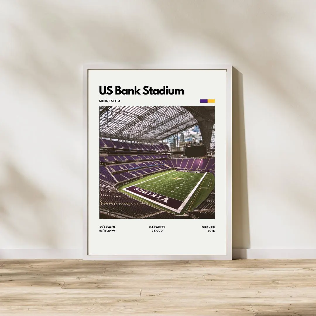 US Bank Stadium Poster | Minnesota Vikings Stadium Print