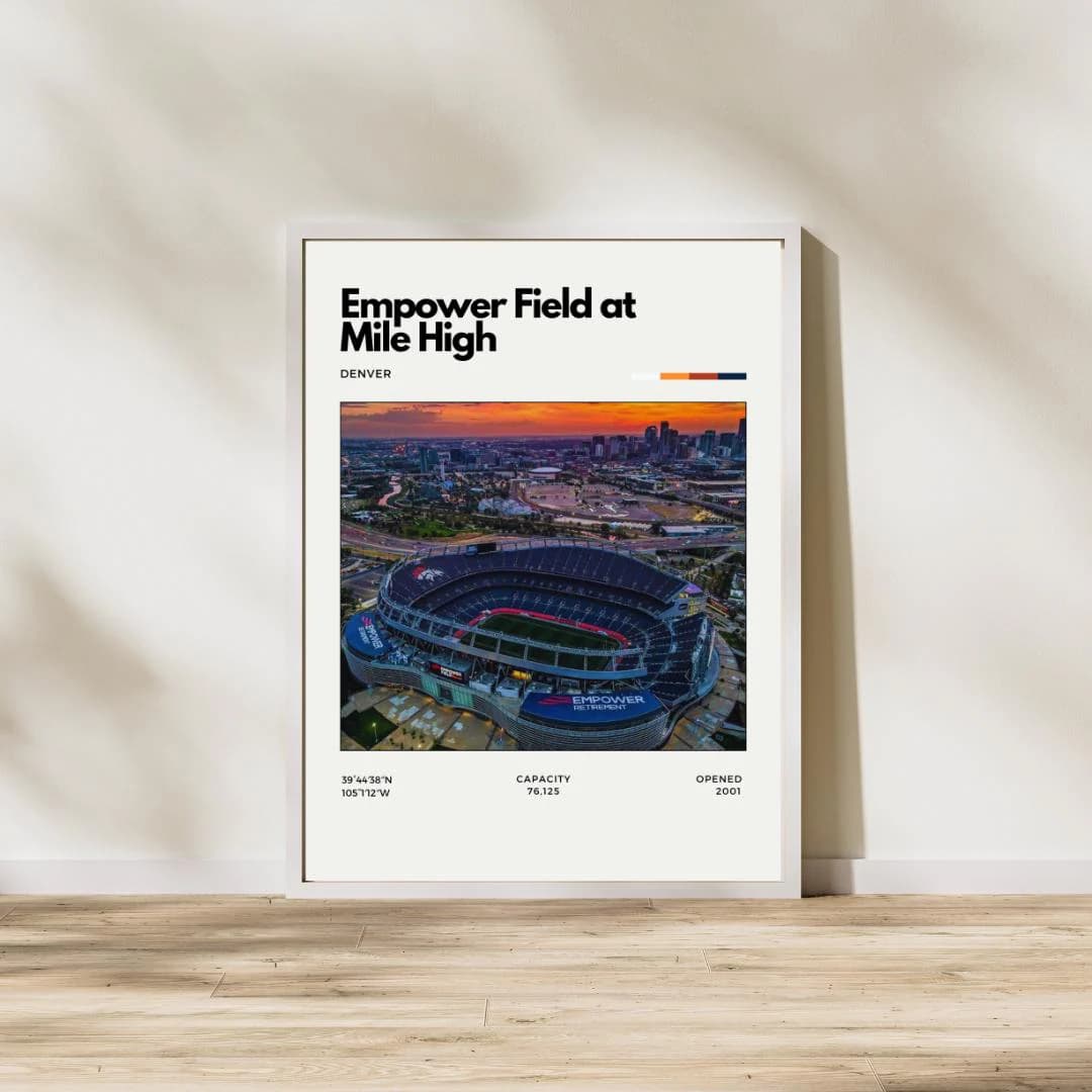 Empower Field Mile High Stadium Poster | Denver Broncos Wall Art