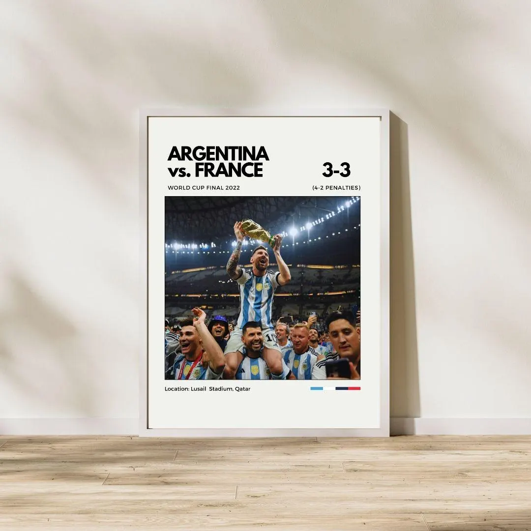 Argentina vs France 2022 World Cup Final Poster | Messi World Champions Print