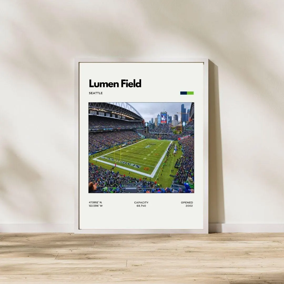 Lumen Field Stadium Poster | Seattle Seahawks Wall Art | NFL Football Decor