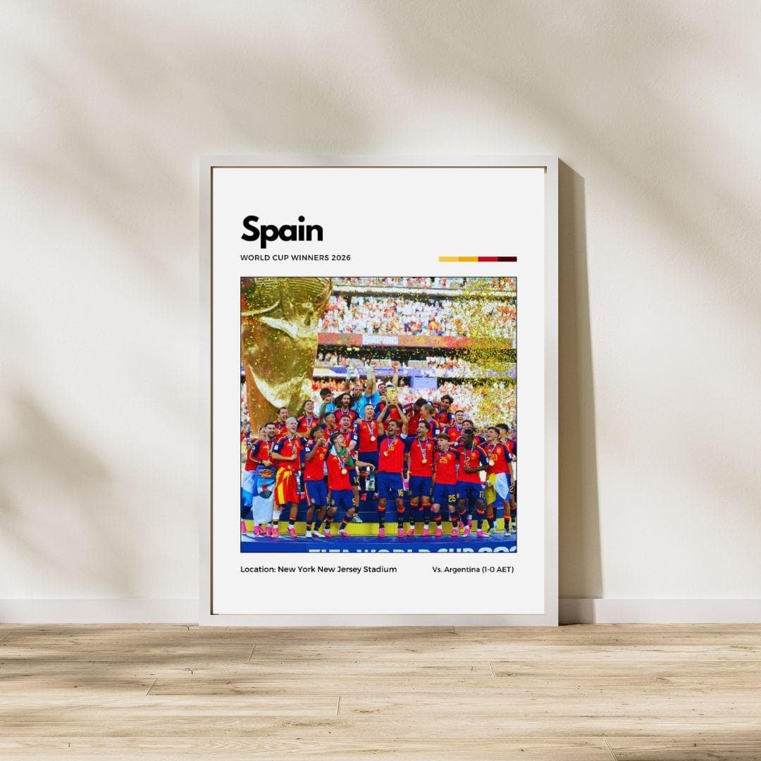 Spain 2026 World Cup Champions Poster | Soccer Wall Art