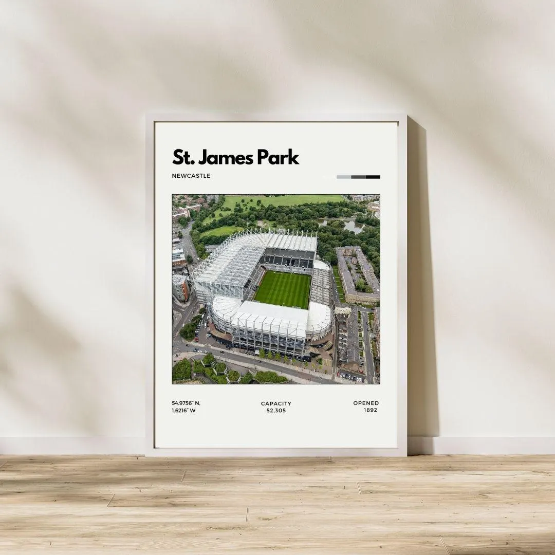 St James Park Poster | Newcastle United Stadium Poster | Football Wall Art,