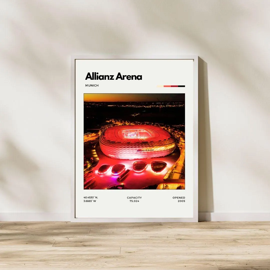 Allianz Arena Poster | Bayern Munich Stadium Print
