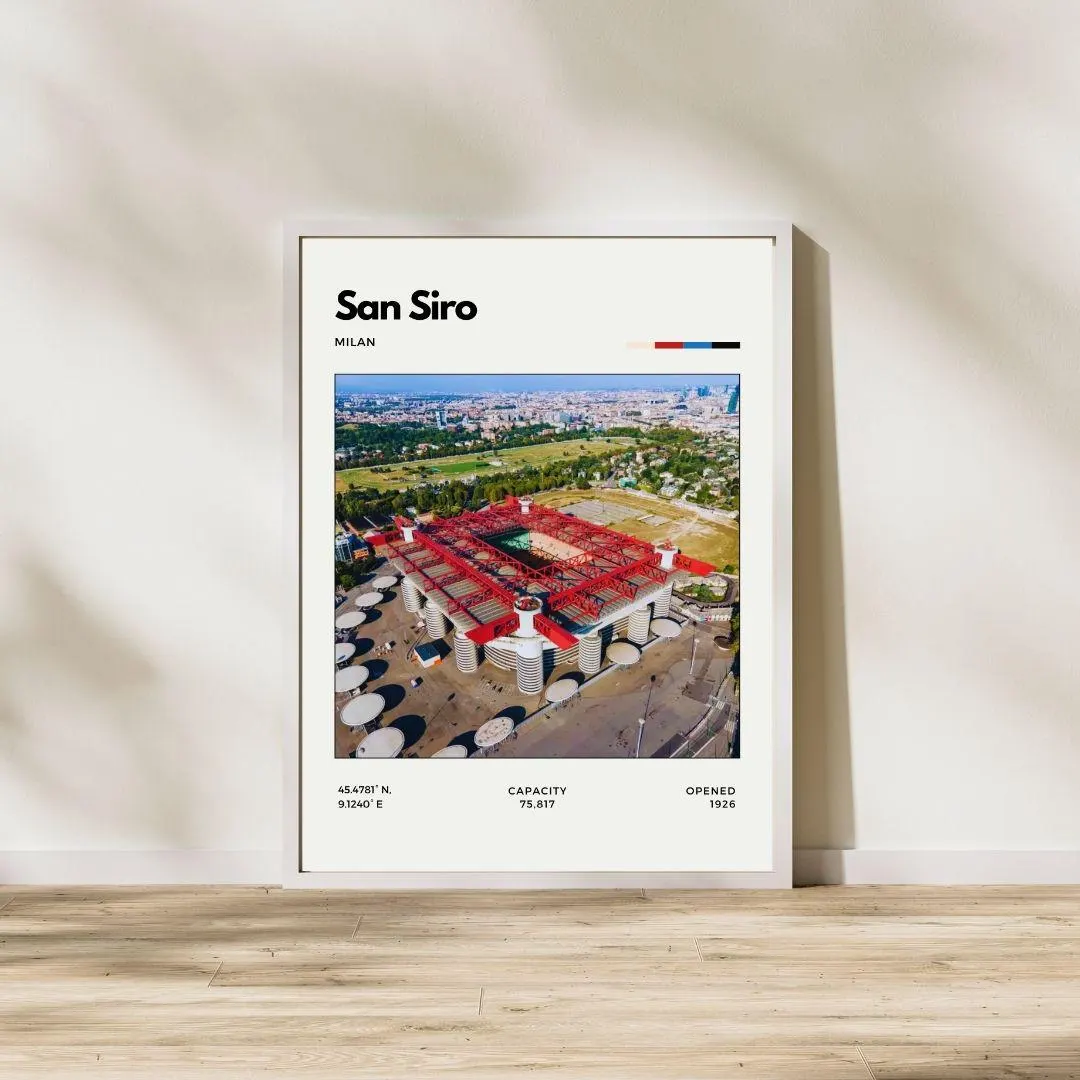 San Siro Stadium Poster | Inter Milan & AC Milan Football Print