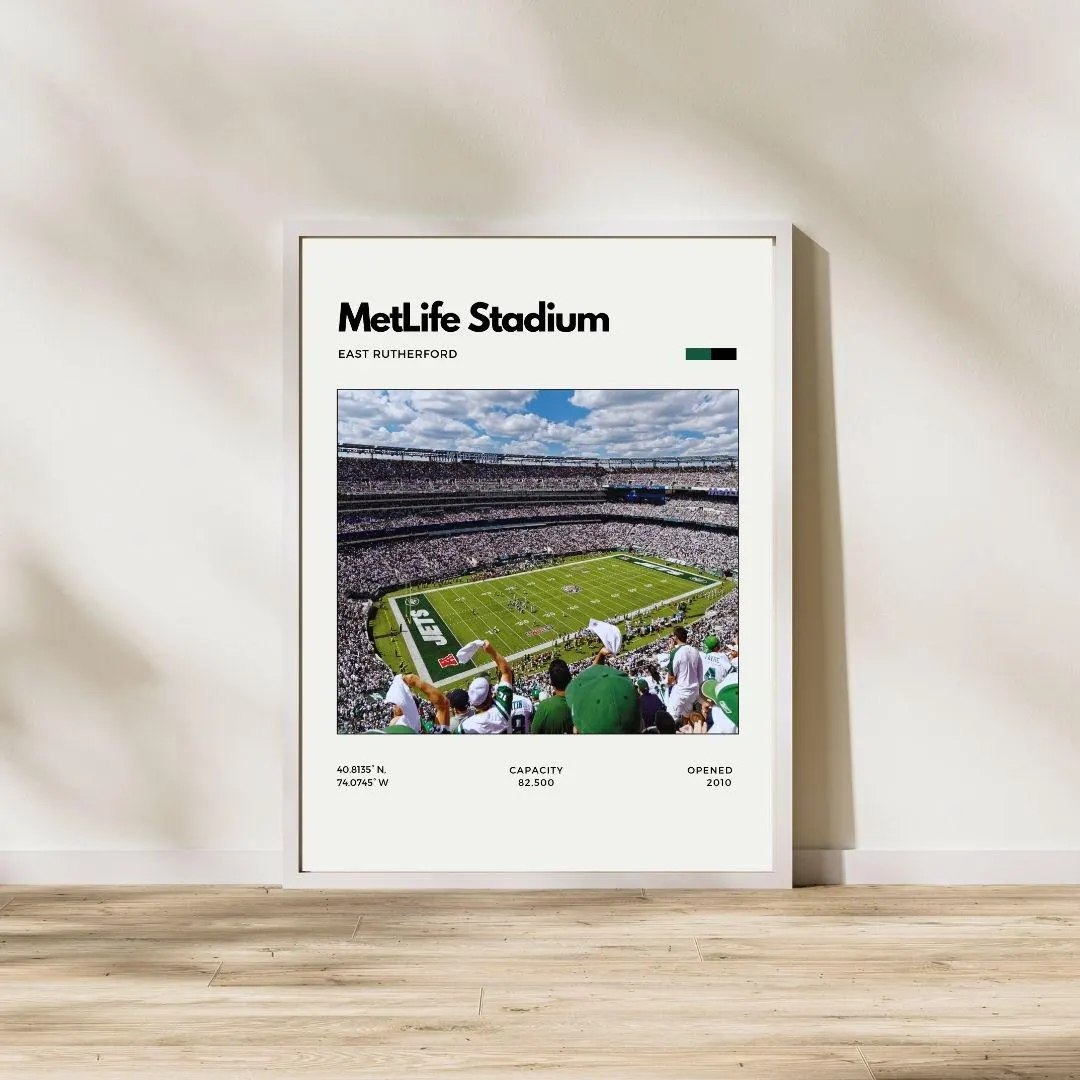 New York Jets MetLife Stadium Poster | NFL Football Print