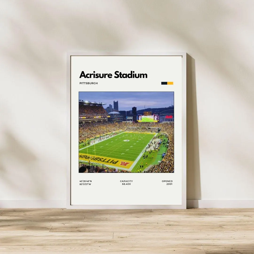 Acrisure Stadium Pittsburgh Steelers Poster | Minimalist NFL Stadium Print
