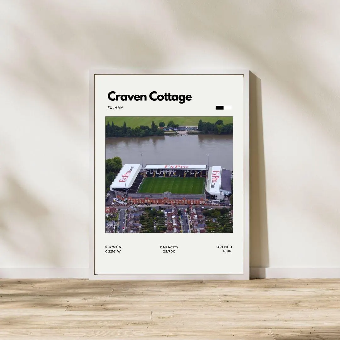 Craven Cottage Poster | Fulham Football Club Stadium Print