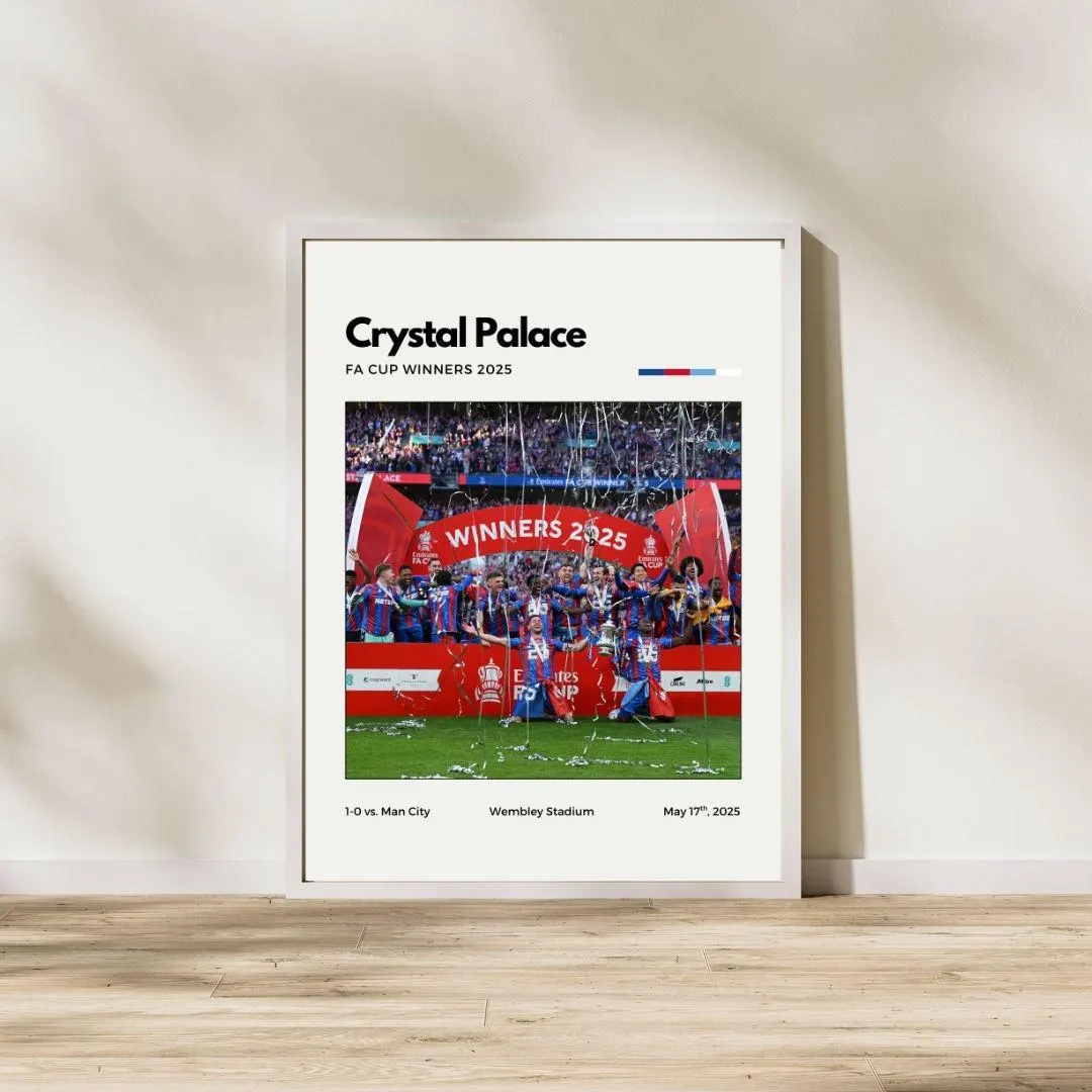 Crystal Palace FA Cup Winners 2025 Poster | Minimalist Football Celebration Print