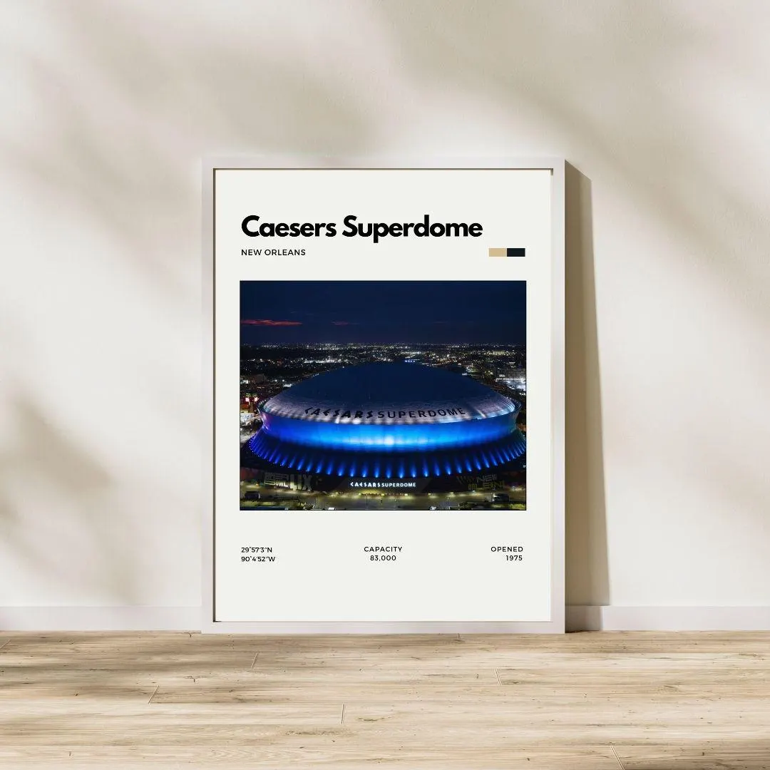 Caesars Superdome Poster | New Orleans Stadium Print