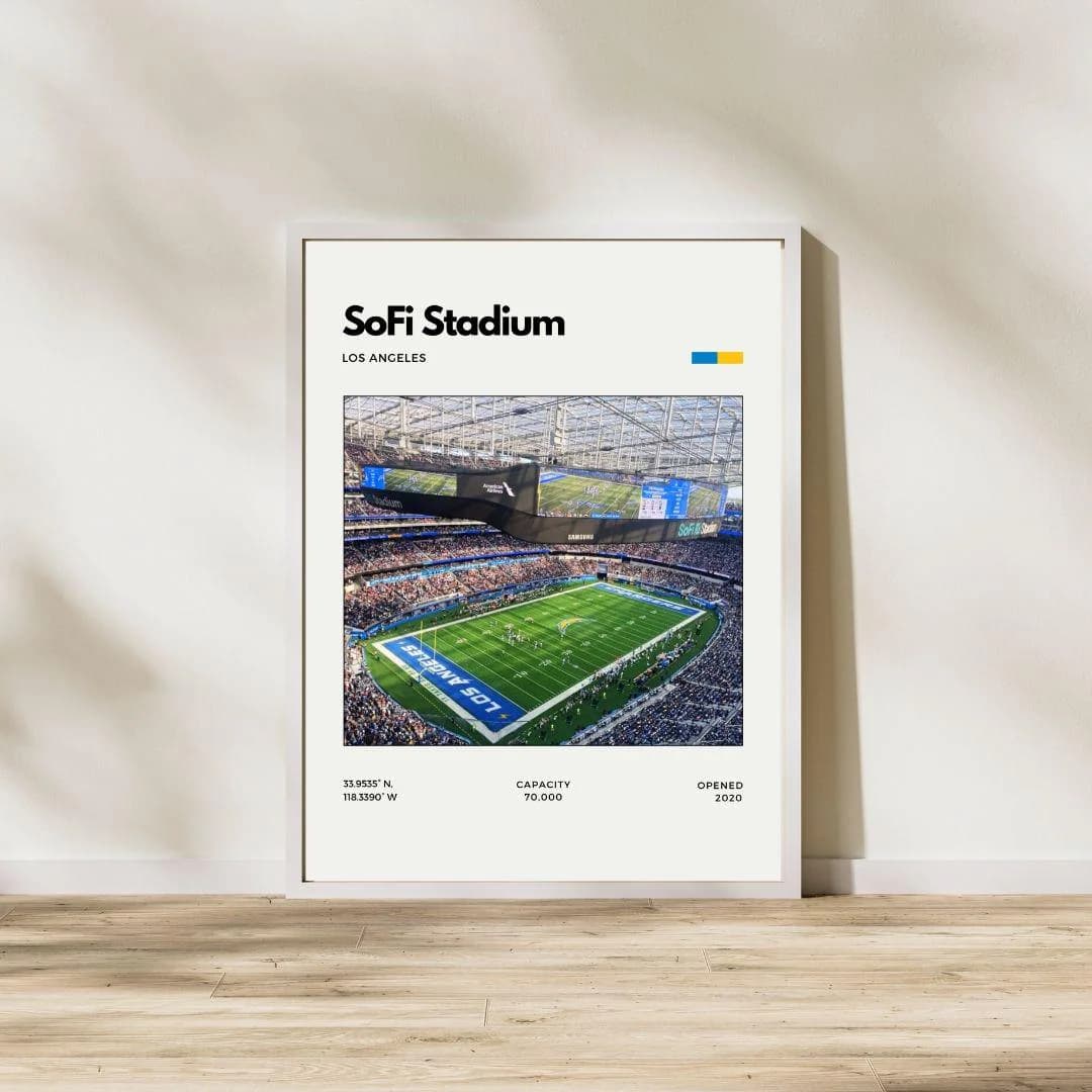 SoFi Stadium Chargers Poster | Los Angeles Stadium Print