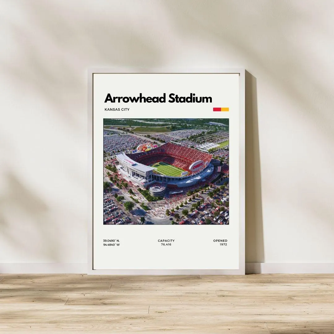 Arrowhead Stadium Poster | Kansas City Chiefs Stadium Print