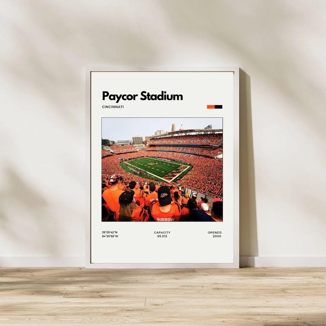 Paycor Stadium Cincinnati Bengals Poster | Minimalist NFL Poster