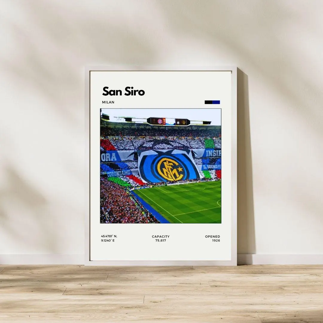 San Siro Minimalist Stadium Poster | Inter Milan Print